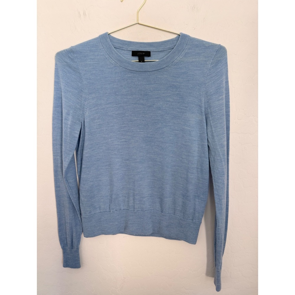 J.Crew Tippi Sweater Womens Small Light Blue 100% Merino Wool Crew Neck Preppy S